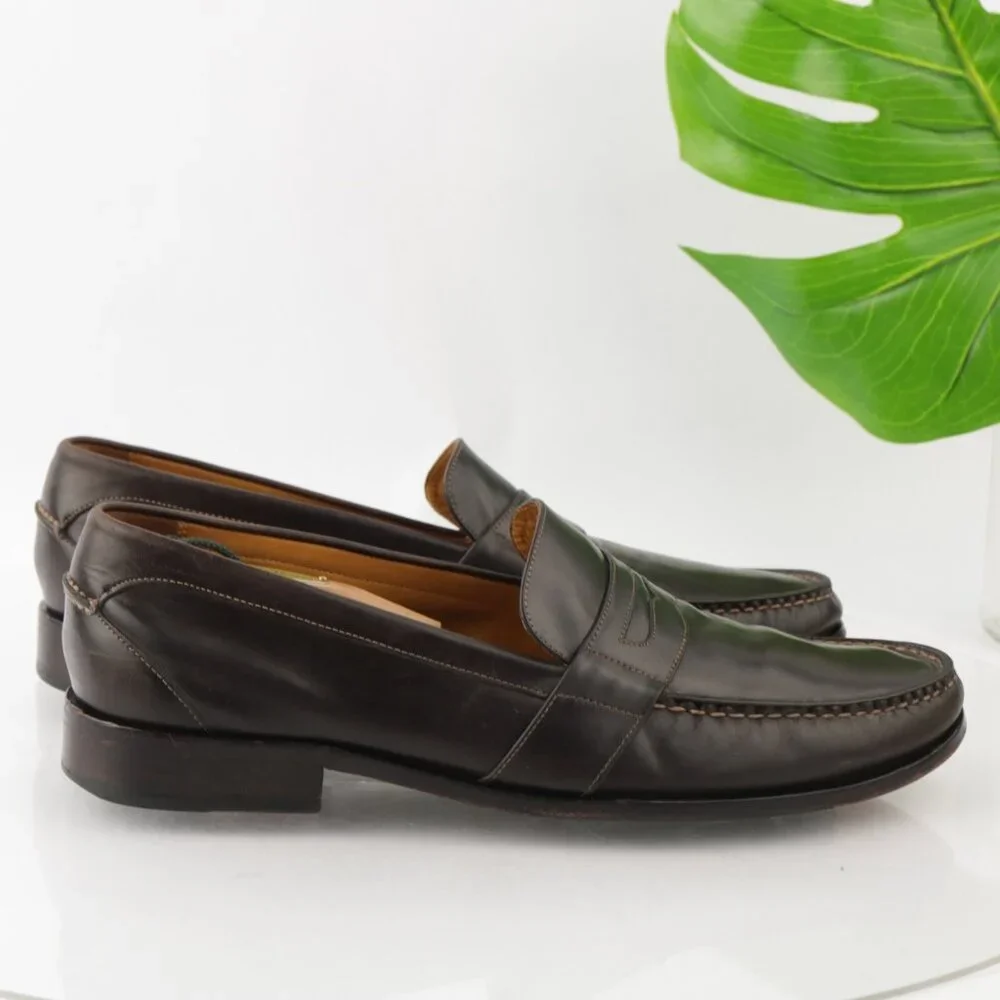 Cole Haan Mens Douglas Penny Loafer Size 13 M Brown Leather Slip On Dress Shoe